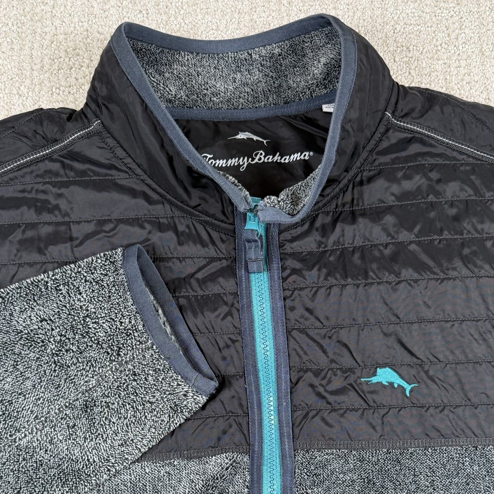 Tommy Bahama Men's 2XL Cascade Cozy Gray Half Zip Pullover Sweater